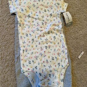 Carter's Multicolor Floral Print bodysuit and pants
